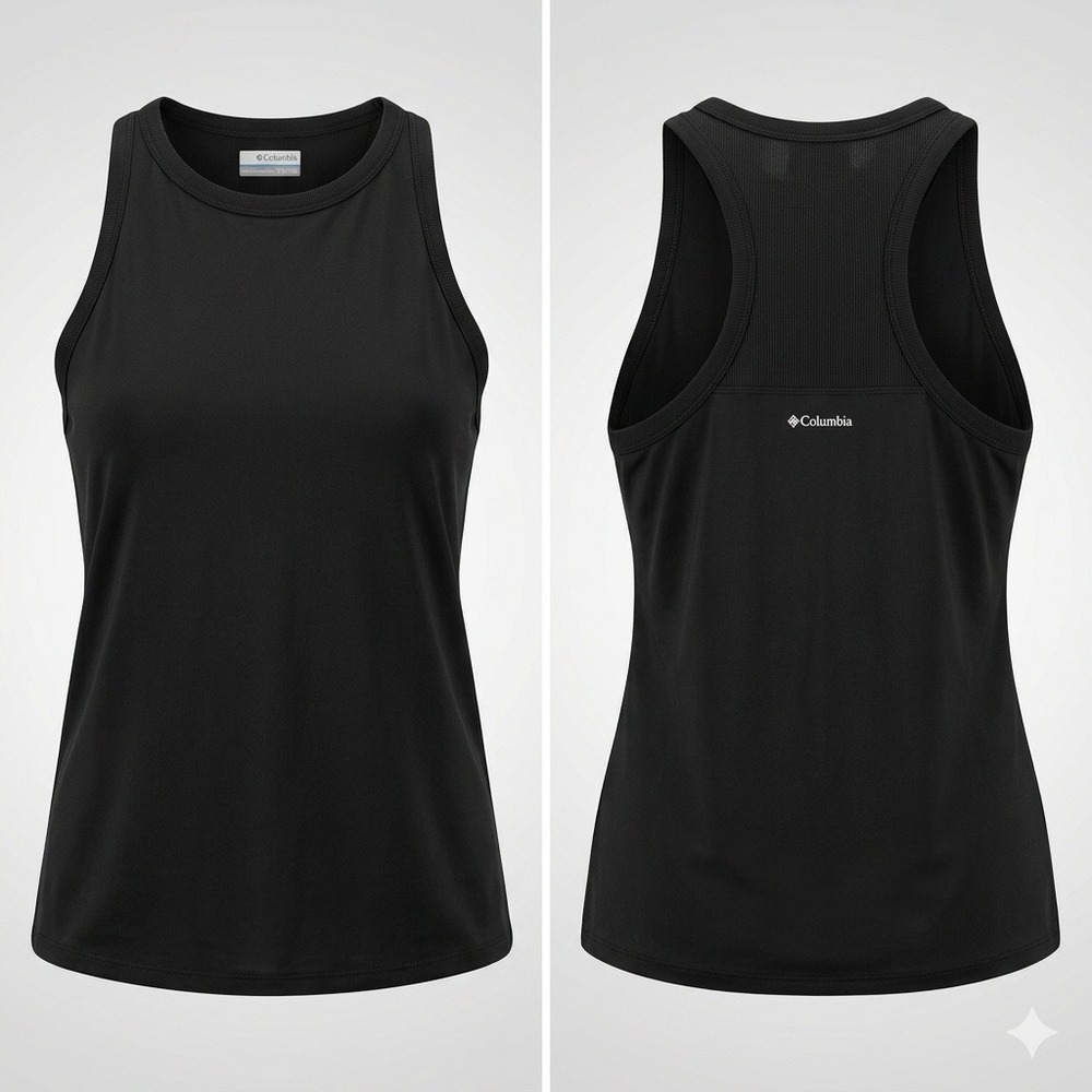 Columbia Womens Tank XXL Black Athletic Yoga Racerback Shelf Bra Gorpcore EUC